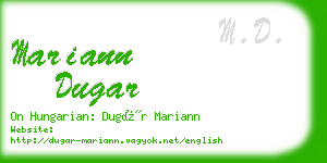 mariann dugar business card